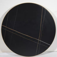 Sintered Stone Table Top with Gold Aluminium Edge -Stone Black Marble