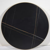 Sintered Stone Table Top with Gold Aluminium Edge -Stone Black Marble