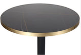 Sintered Stone Table Top with Gold Aluminium Edge -Stone Black Marble