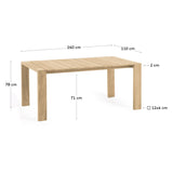 VICTOIRE Solid Teak Outdoor Table 240x110cm