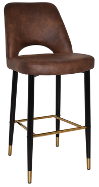 Albury Side Bar Stool 750 Metal Black Brass | In Stock