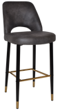 Albury Side Bar Stool 750 Metal Black Brass