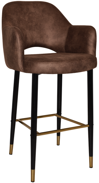 Albury Arm Bar Stool 750 Metal Black Brass