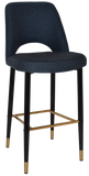 Albury Side Bar Stool 750 Metal Black Brass