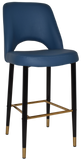 Albury Side Bar Stool 750 Metal Black Brass