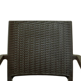 Nufurn Monterey Stacking Arm Chair - Resin Rattan Looking Outdoor Dining Chair