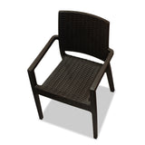 Nufurn Monterey Stacking Arm Chair - Resin Rattan Looking Outdoor Dining Chair