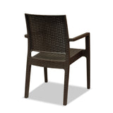 Nufurn Monterey Stacking Arm Chair - Resin Rattan Looking Outdoor Dining Chair