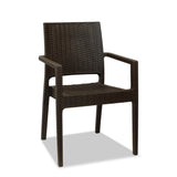 Nufurn Monterey Stacking Arm Chair - Resin Rattan Looking Outdoor Dining Chair