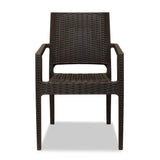 Nufurn Monterey Stacking Arm Chair - Resin Rattan Looking Outdoor Dining Chair