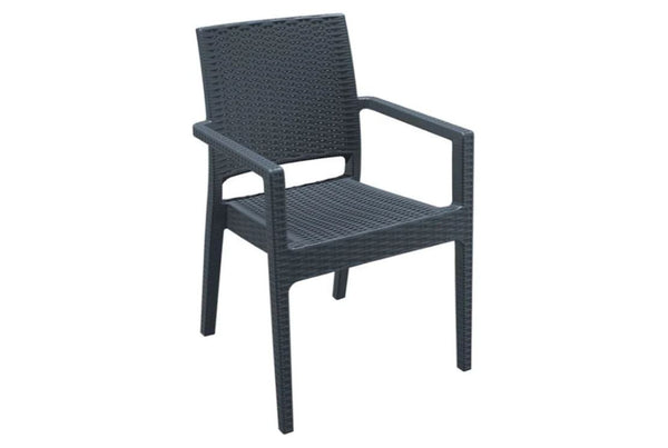 Nufurn Monterey Stacking Arm Chair - Resin Rattan Looking Outdoor Dining Chair