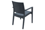 Nufurn Monterey Stacking Arm Chair - Resin Rattan Looking Outdoor Dining Chair