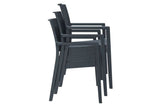 Nufurn Monterey Stacking Arm Chair - Resin Rattan Looking Outdoor Dining Chair