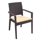 Nufurn Monterey Stacking Arm Chair - Resin Rattan Looking Outdoor Dining Chair