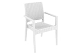 Nufurn Monterey Stacking Arm Chair - Resin Rattan Looking Outdoor Dining Chair