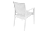 Nufurn Monterey Stacking Arm Chair - Resin Rattan Looking Outdoor Dining Chair