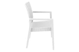 Nufurn Monterey Stacking Arm Chair - Resin Rattan Looking Outdoor Dining Chair