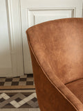 LOBBY Armchair vegan leather rust with black legs | In Stock