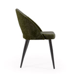 MAEL Chair green chenille black metal legs | In Stock