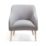LOBBY Armchair fabric grey with natural legs | In Stock