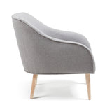 LOBBY Armchair fabric grey with natural legs | In Stock