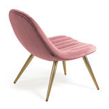 MARLENE Armchair pink velvet gold steel legs | In Stock